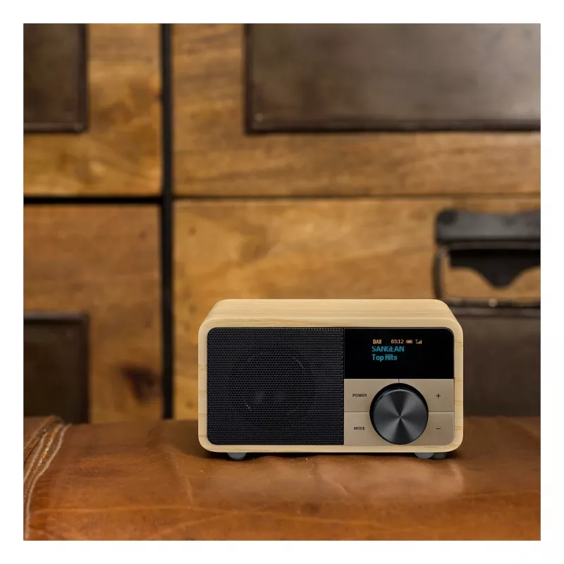 Tabletop Radio Sangean DDR-7 Natural Wood FM AM Bluetooth, wooden cabinet, FM/AM tuner, Bluetooth audio