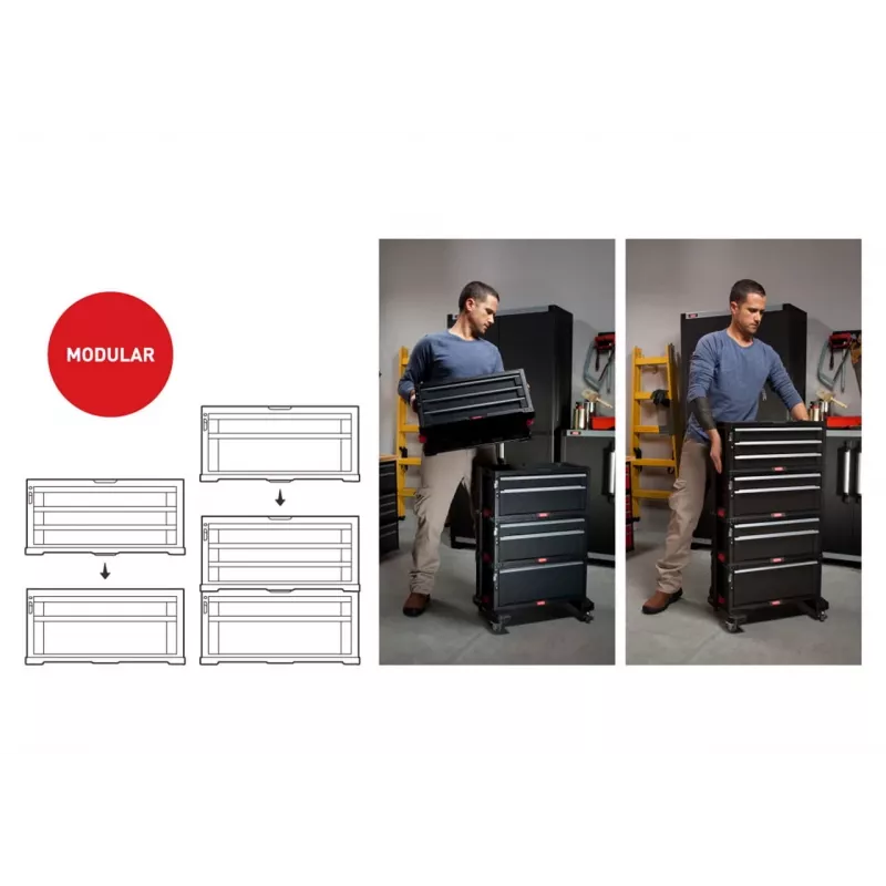 Keter 237786 mobile tool rack with 6 drawers