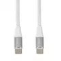 USB-C to USB-C cable IBOX IKUTC1W 1 m, USB 2.0, 3 A, white, textile braid