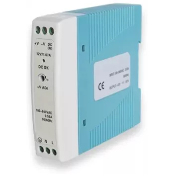 Power adapter TELTONIKA PR3PDNP0, indoor 20 W, input 100–240 V, 50–60 Hz, compact 22.5×90×100 mm, blue/white
