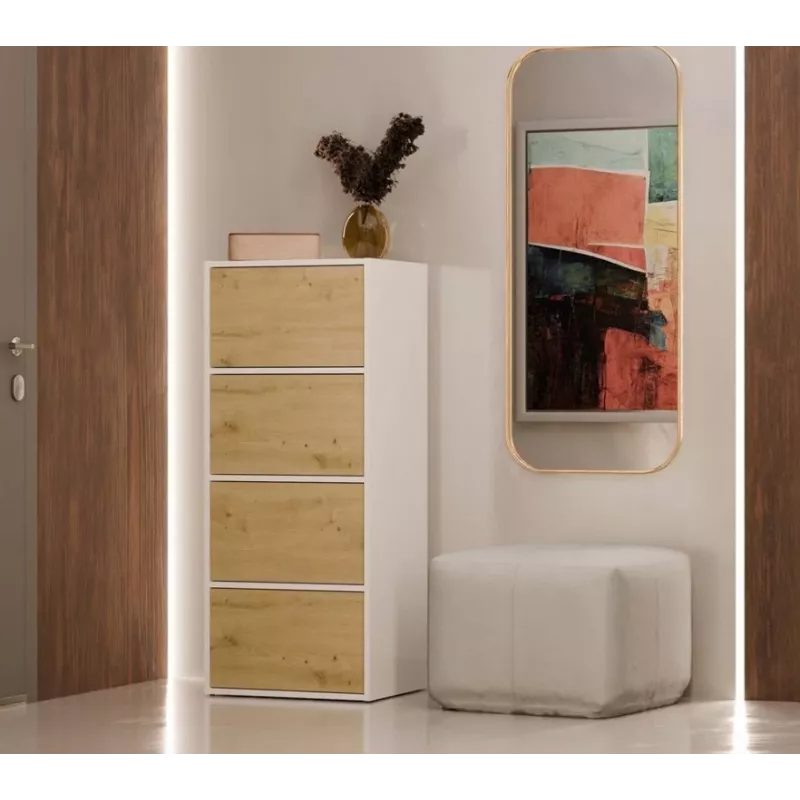 ALMA CHEST OF DRAWERS WHITE/ARTISAN OAK
