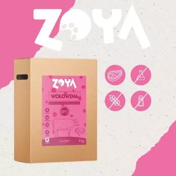 Dry dog food ZOYA ColdPRO Beef 9 kg — complete adult dry food, 27% protein, 9.5% fat, gluten-free, sugar-free
