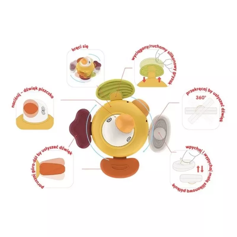 Plush interactive sensory duck Ascato 122946 — soft texture, colorful design
