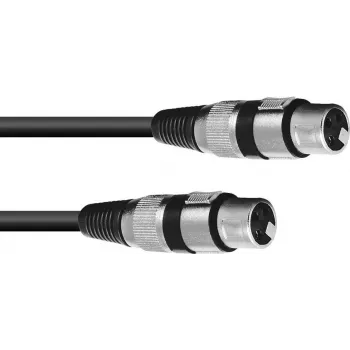 Audio adapter cable Omnitronic 3022075C 1x 3-pin XLR female to 1x 3-pin XLR male, 0.15 m
