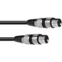 Audio adapter cable Omnitronic 3022075C 1x 3-pin XLR female to 1x 3-pin XLR male, 0.15 m