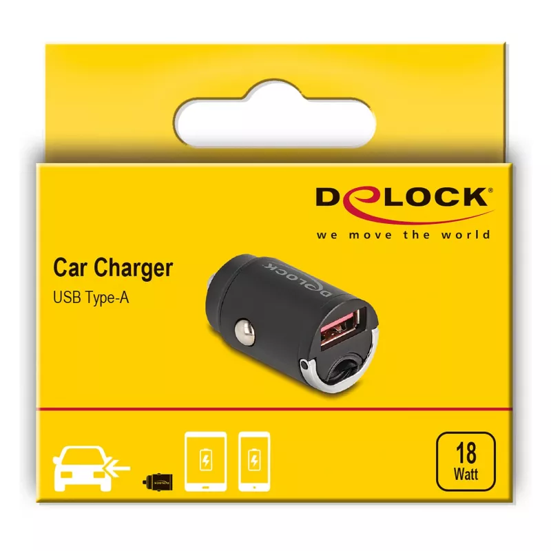 DeLOCK 64277 Mobile Device Charger Universal Black Cigar Lighter Fast Charging Auto