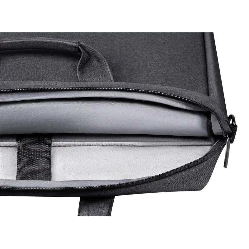 Laptop bag DEFENDER FIRM 26123 for 15.6 inch laptops, polyurethane, black, toploader, removable shoulder strap