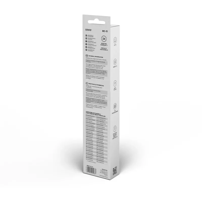 SAVIO RC-11 infrared remote control for LG TV, black, range 10 m, supports 1 device