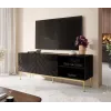 ABETO RTV cabinet on golden steel frame 150x42x60 black/gloss black
