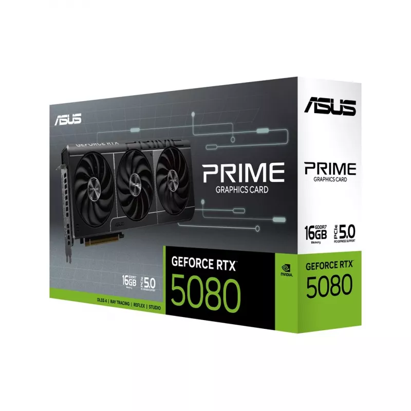 Graphics card ASUS GeForce RTX 5080 16 GB GDDR7 PCIe 5.0, 256-bit, 3 fans, max res 7680×4320