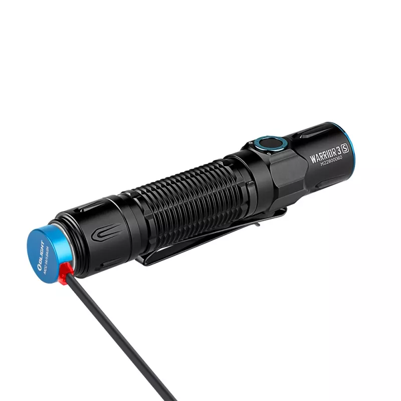 Tactical handheld flashlight olight Warrior 3S — LED 2300 lm, 300 m range, IPX8, 21700 Li-Ion 5000 mAh