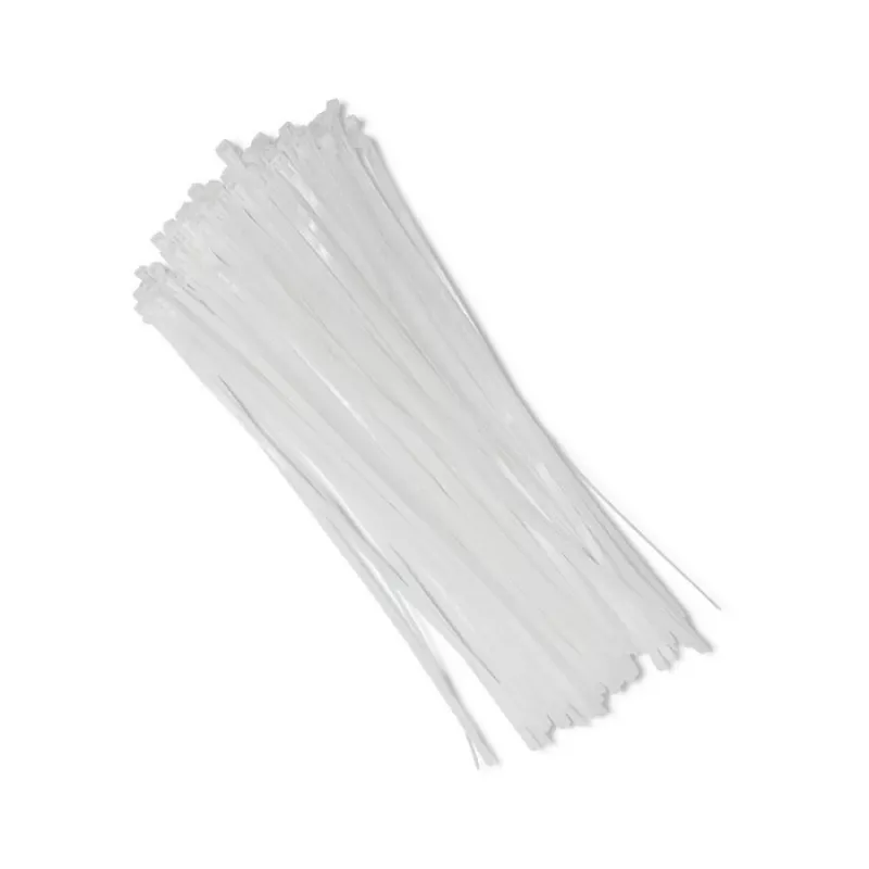 Cable organizer set QOLTEC 52236 — 100 pieces, white