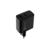Wired Mobile Device Charger NATEC NUC-2143, 45W, USB-C PD 3.0 + USB-A QC 3.0, 110–240V, Black