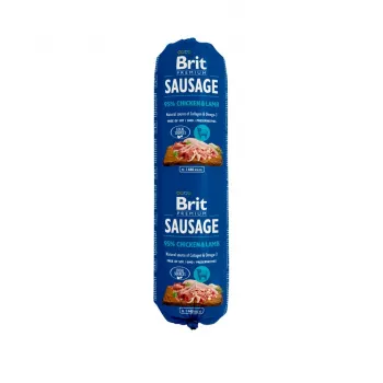 Wet dog food Brit Premium M-KONB3 — chicken and lamb, canned 800 g