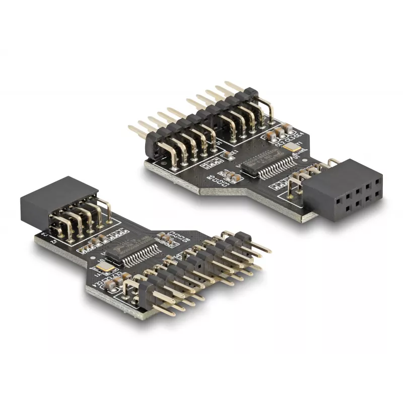 DeLOCK 60045 cable gender changer 9 pin USB 2.0 2 x 9 pin header Black