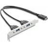 DELOCK USB Typ-E Key A ST to 2× USB-A 5Gbps adapter with bracket (model 67345)