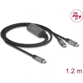 USB Cable DeLOCK 81271 1.2m USB C 2 x USB C Black Grey
