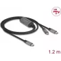 USB Cable DeLOCK 81271 1.2m USB C 2 x USB C Black Grey