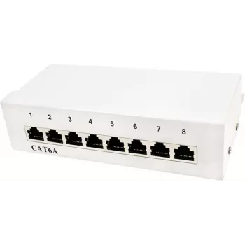 LogiLink Patch Panel Desktop - Patch Panel - wall mountable - RJ-45 X 8 - Light Grey, RAL 7035