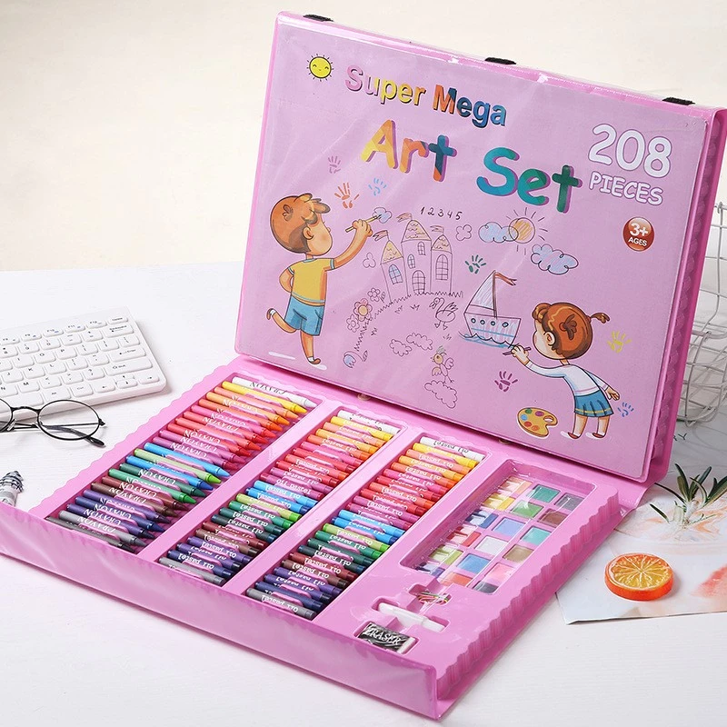 Art set Extralink 208-piece — painting supplies kit with brushes, paints, pencils