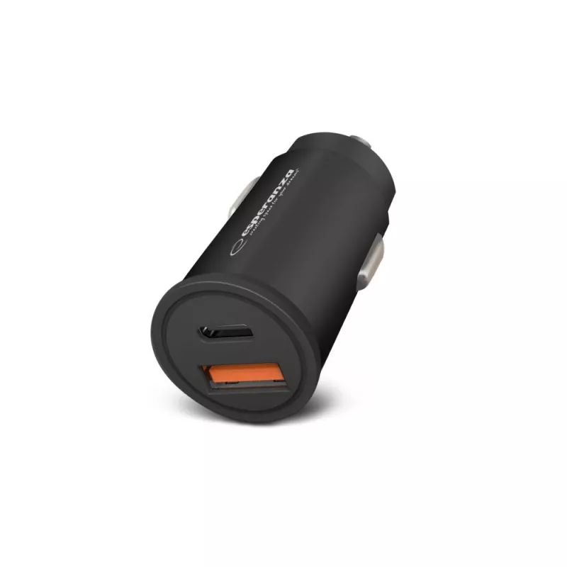Car USB charger ESPERANZA EZC111K, 20W (USB-C PD 20W + USB-A QC3.0), 12–24V input, black
