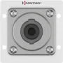 Socket-outlet Speakon Kindermann 7444000413 — 1-module aluminium, 50×50 mm, 40 mm depth