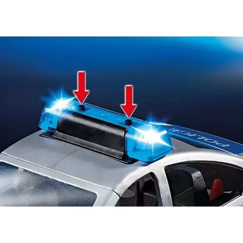 Playmobil Police Car with Siren and Flashing Light, Multicolour, Plastic, 3+