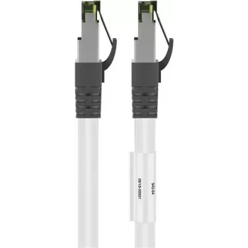 Goobay CAT 8.1 Patch Cable, S/FTP (PiMF), White, 15 m - LSZH Halogen-Free, Copper AWG 24 (55130)