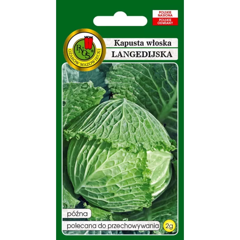 Vegetable Seeds Apte Savoy Cabbage Langedijska — seed pack 2 g