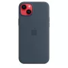 Silicone Case Cover Apple iPhone 14 Plus MagSafe Storm Blue