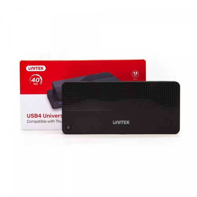 Docking Station UNITEK D1079A USB4 Wired Black 100W Power Delivery