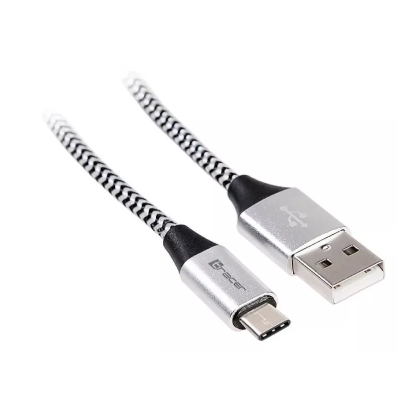 Cable USB 2.0 Type-C male - C male 1,0m black-silver