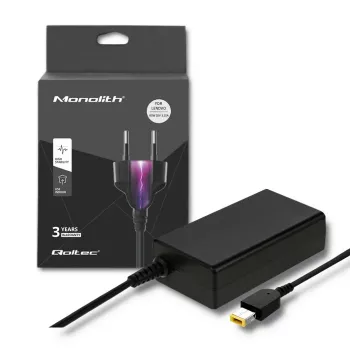 Power adapter QOLTEC 51556 indoor 65W for Lenovo laptops, 20V 3.25A, black