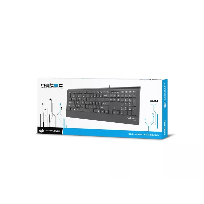 Wired keyboard NATEC BARRACUDA ES — compact layout, membrane switches, USB connection