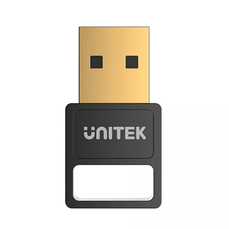 USB Bluetooth Adapter Unitek B105B — USB 2.0 Type-A, BLE v5.3, 3 Mbit/s, Black, Plug-and-Play