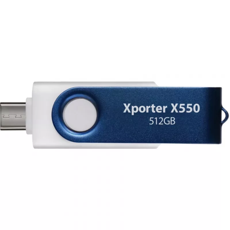 Xporter X550 512GB, USB flash drive Blue/White, USB-A and USB-C 3.2 Gen 1