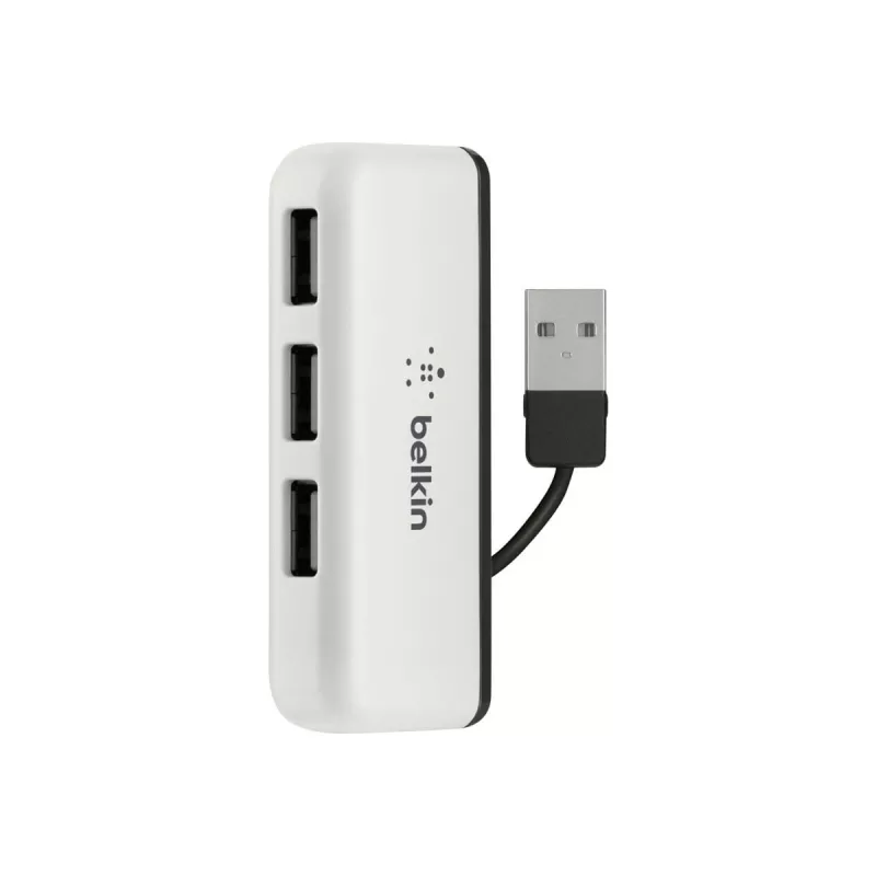 Belkin USB 2.0 4-Port Travel Hub, Silver, F4U021bt