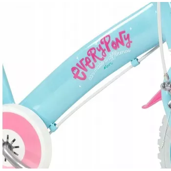 Children's bike Toimsa 1297 with 12 inch foam wheels, 4 wheels, basket, chain cover, mudguards — My Little Pony