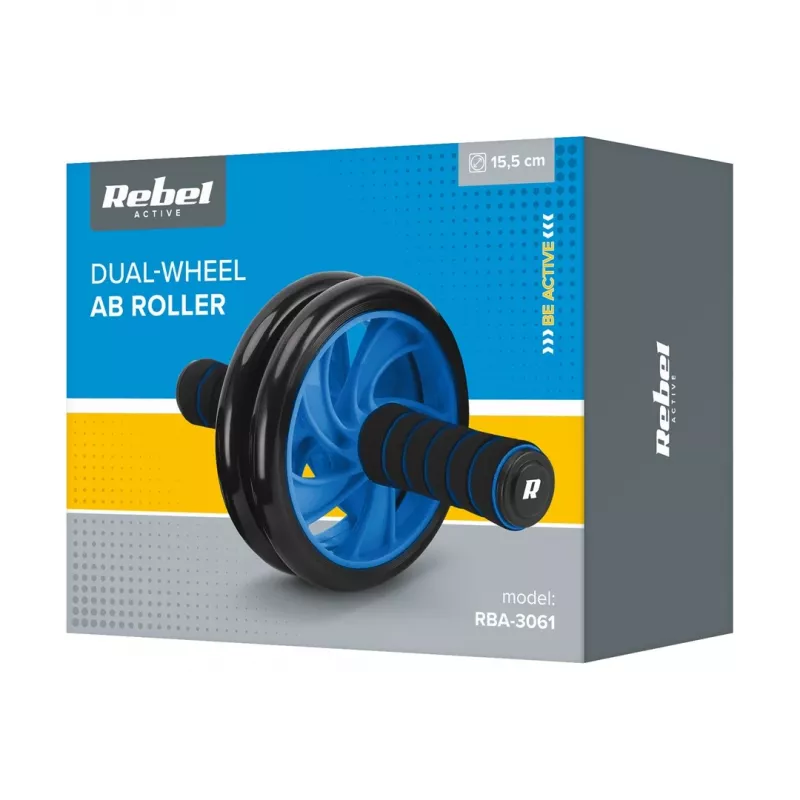 REBEL ACTIVE Double wheel, roller for abdominal exercises AB Wheel