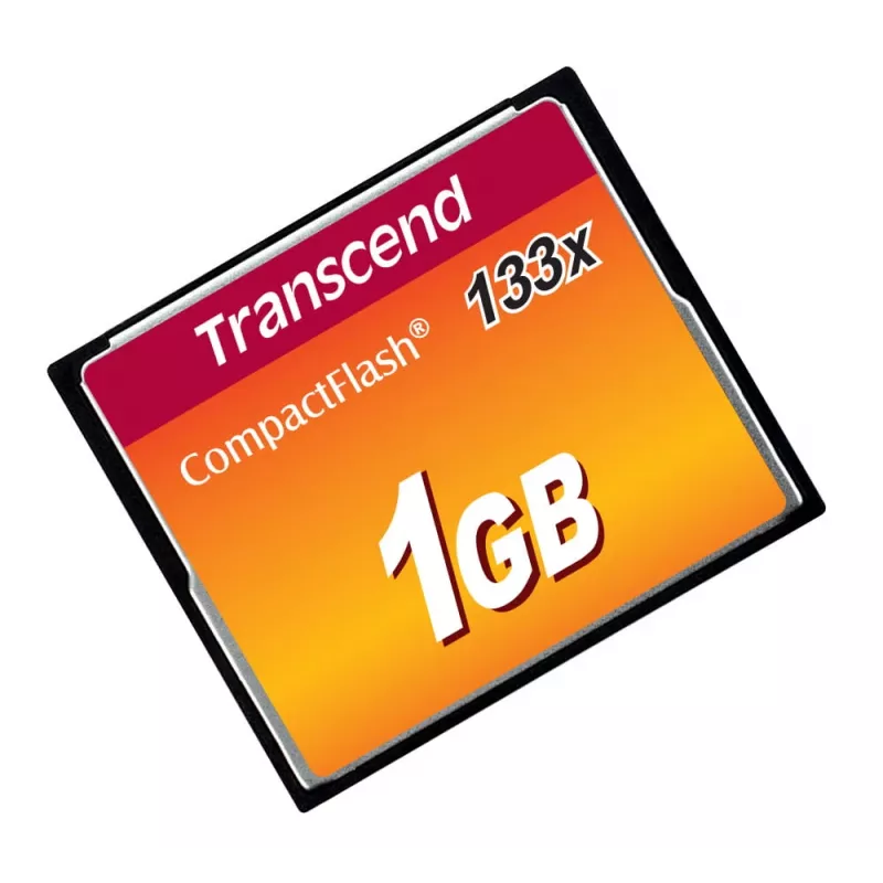 Transcend - Flash Memory Card - 1GB - 133x - CompactFlash Card (TS1GCF133)