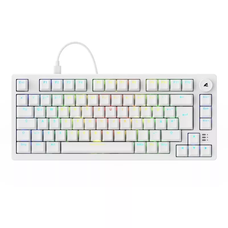 Keyboard Sharkoon SGK25 75% QWERTZ USB Wired RGB LED White