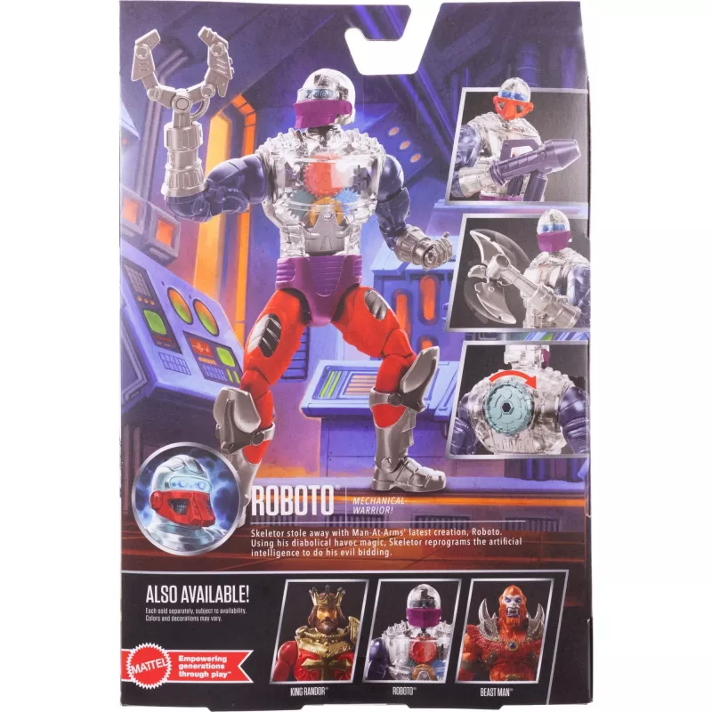 Action figure MATTEL MotU Masterverse Core Roboto JBP78 – collectible 6-inch scale