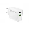Indoor AC Fast Charging Charger NATEC RIBERA 12V 20W USB-C PD 3.0 + USB-A Samsung AFC White