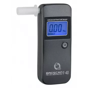 Breath alcohol tester BACscan F-40, contactless, BAC 0–4%, 1% accuracy, 20s warm-up, LCD, battery AAA×2