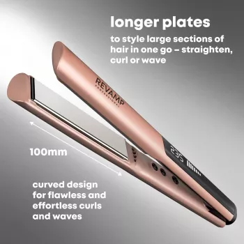 Hair straightener Revamp ST-1900GD-EU with ceramic plates, max 230°C, EU plug