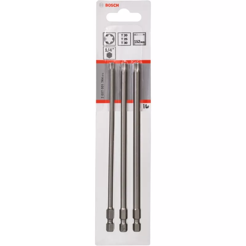 Extra Hard Screwdriver bit for stainless steel, softwood 3 pieces torx T20, T25, T30 hexagon socket