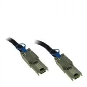 Inter-Tech - Externes SAS-Cable - SAS 6Gbit/s - 4x Shielded Mini MultiLane SAS (SFF-8088), 26-pin to 4x Shielded Mini MultiLane SAS (SFF-8088), 26-pin - 1 m - Black