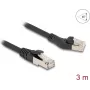 Network Cable DeLOCK RJ45 Cat.8.1 45° left angled to straight 3 m black