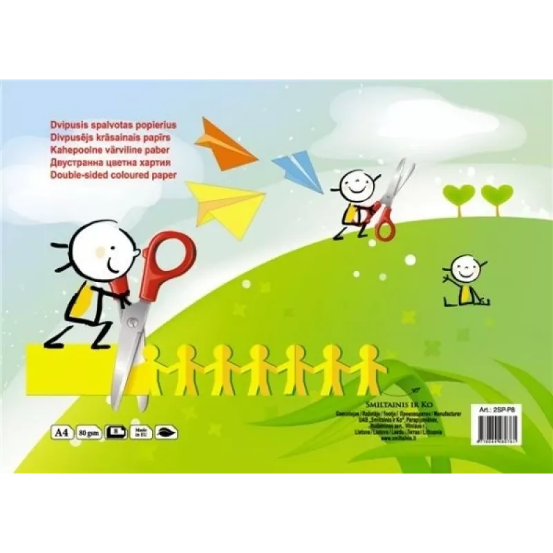 Paper SMLT color, A4, 80 g, double-sided, glued, 8 sheets