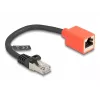 Network Cable DeLOCK RJ45 Device Protection Adapter Cat.6A S/FTP 20 cm Black Red